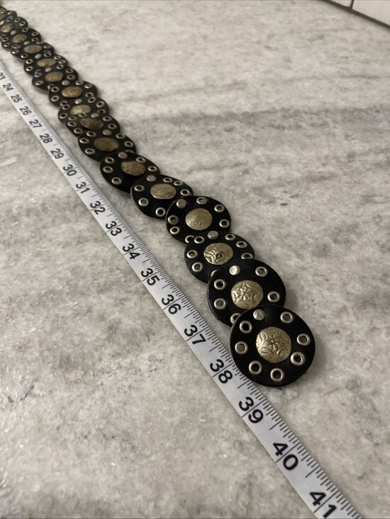 Moroccan Silver Concho Belt Western Southwestern Leather Bohemian Morocco main image 5